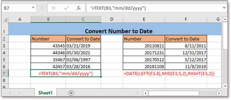 excel formula convert number to date.